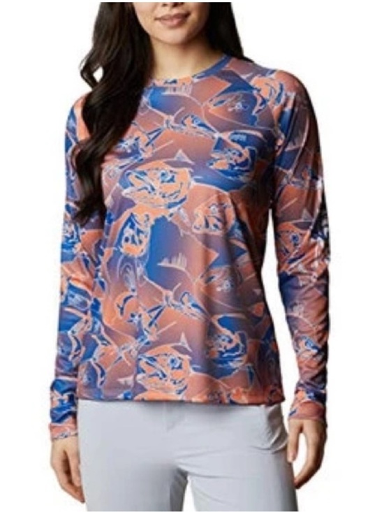 Columbia Tops - NWT COLUMBIA Tidal UPF50+ Long-Sleeve Performance Tee in Fish Print